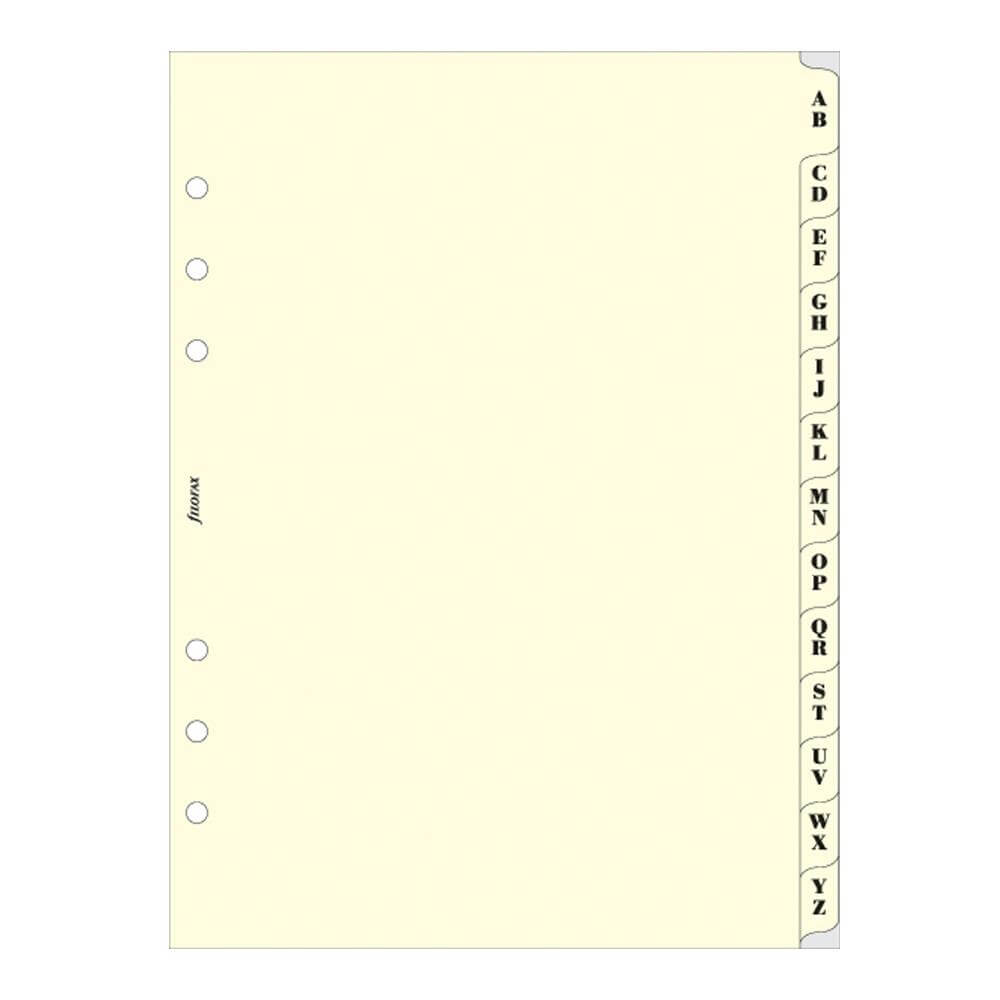 Filofax A5 Diary Cream A-Z Index Refill